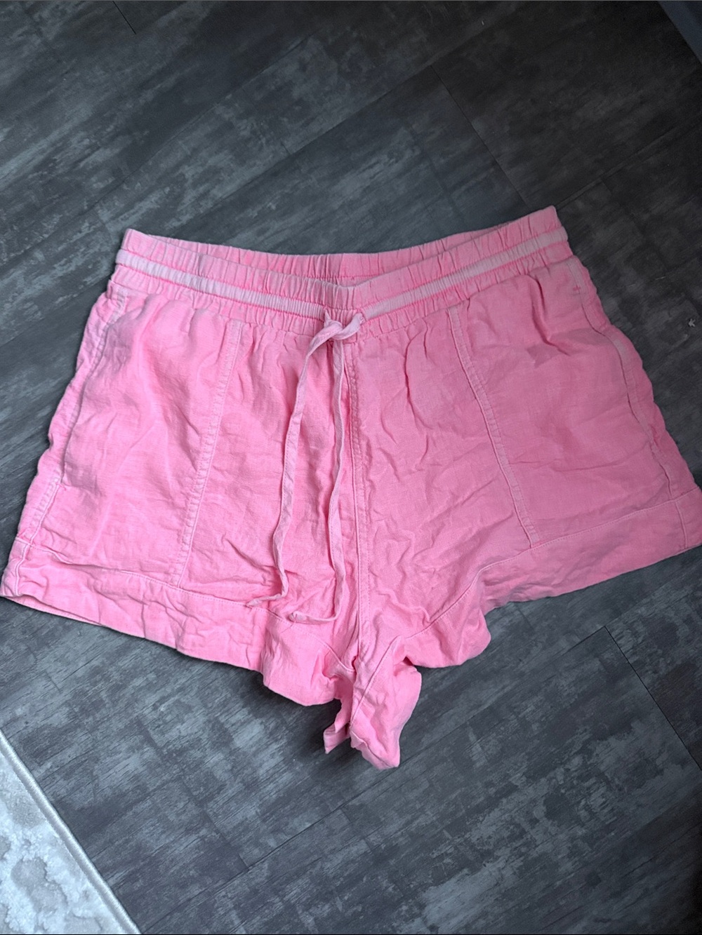 Universal Thread Pink Linen-Blend Drawstring shorts